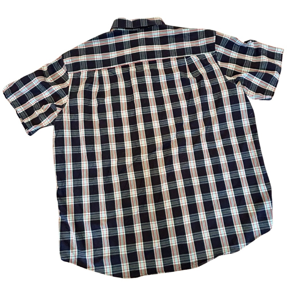 Izod Button Down Shirt 100% Cotton Long‎ Sleeve Blue/Green Check Plaid Mens 2XLT - Picture 3 of 10